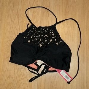 Black Crochet Bikini Top
